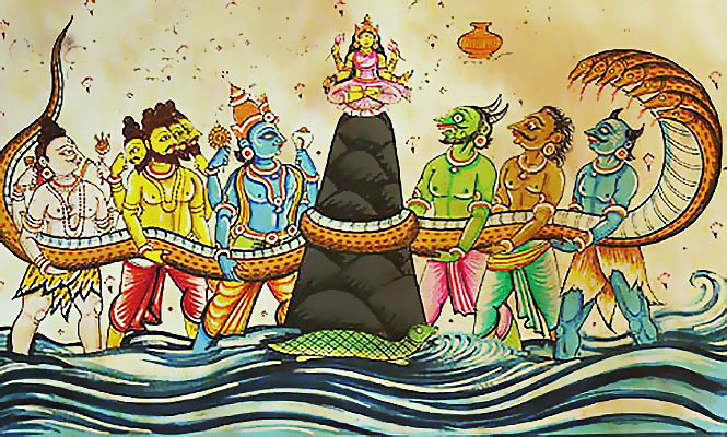 दवताओं तथा दैत्यों के द्वारा सागर या समुद्र मंथन दवताओं तथा दैत्यों के द्वारा सागर या समुद्र मंथन